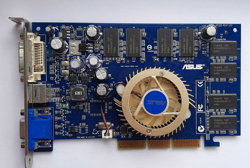 Видеокарта agp 8x Asus v9570ge/td/128m/a