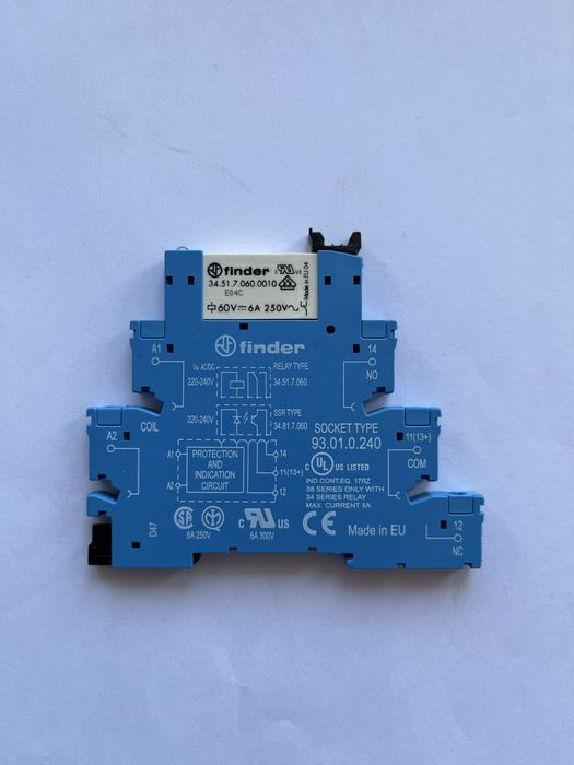 Реле Finder 34.51 60V DC + розетка