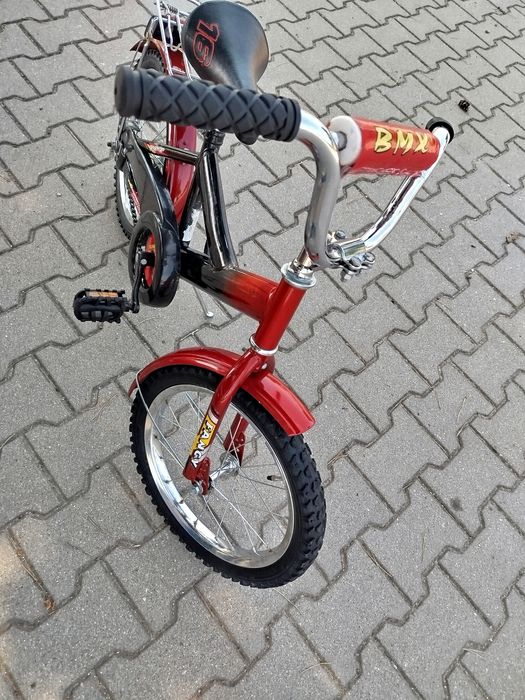 Rower dla chłopca BMX 16 czerwono czarny.
