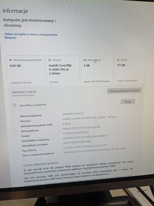 Komputer stacjonarny Intel i5-6500