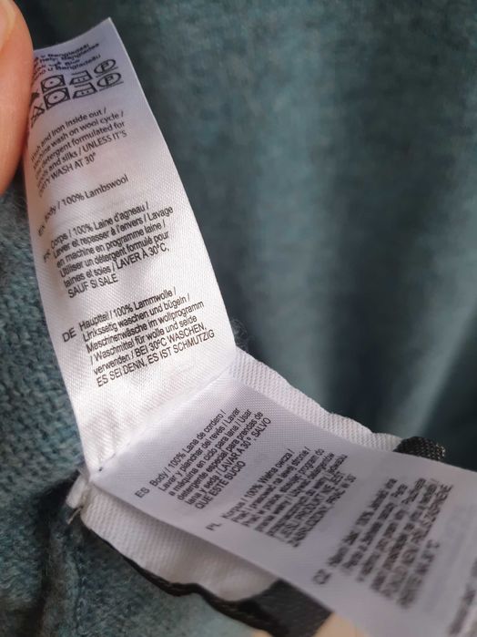 Niebieski wełniany sweter F&F 3XL wełna 100%
