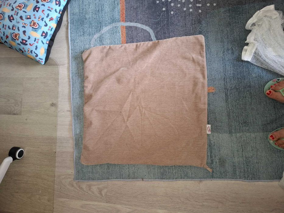 conjunto de 2 almofadas em veludo em creme