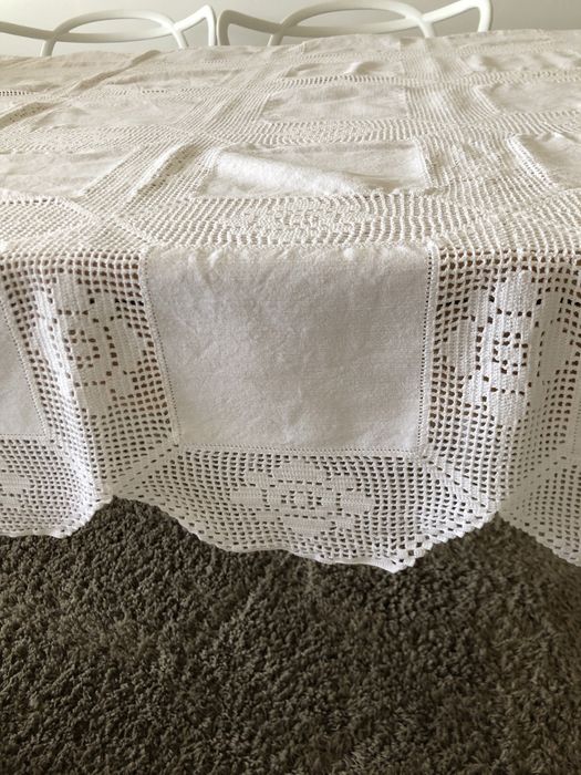 Toalha de linho e Renda