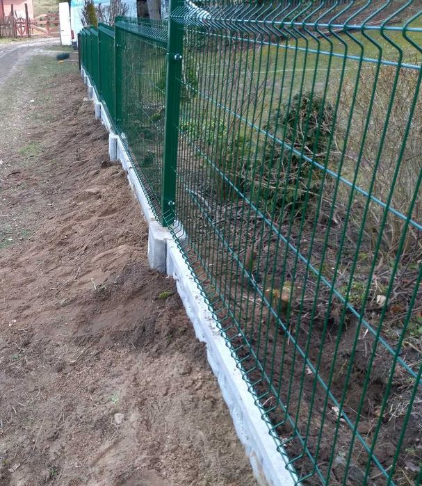 Ogrodzenie panelowe 123cm z podmurówka komplet, panel 4mm,