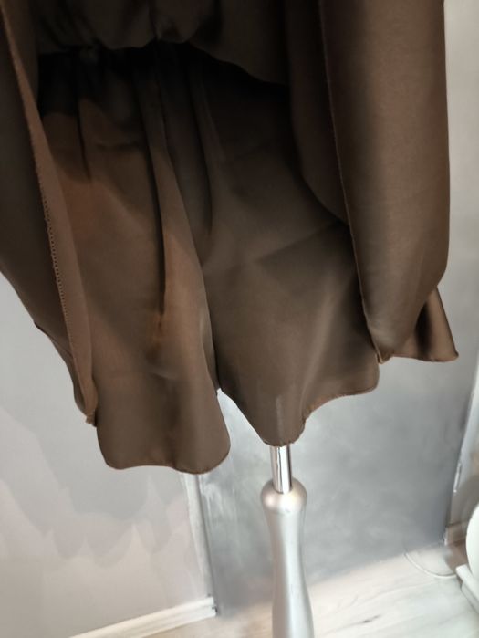 Satynowy elegancki kombinezon czekoladowy s m l xl