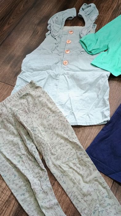 Paka 104 bluzki spódniczka ogrodbiczka sztruksowa legginsy