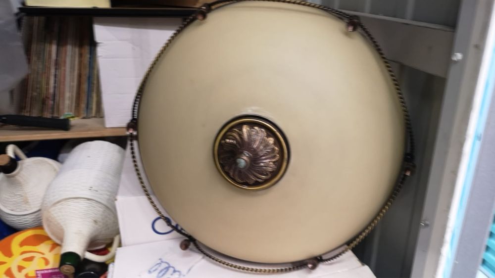 Vintage Candeeiro em Bronze e Alabastro