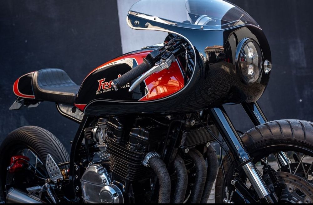“Suzuki GSX 750 ES Café Racer ‘Fénix’ – única, Rusty Wrench, 1985”.