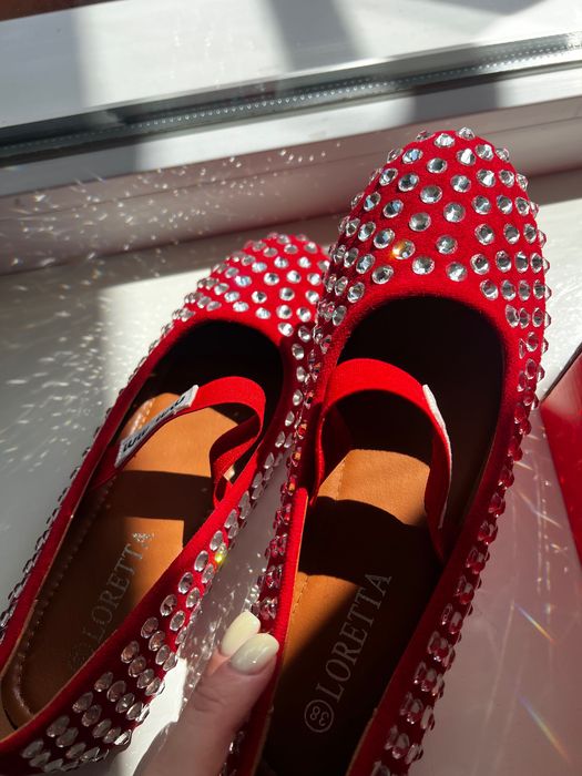 Балетки із стразами в стилі MiuMiu!