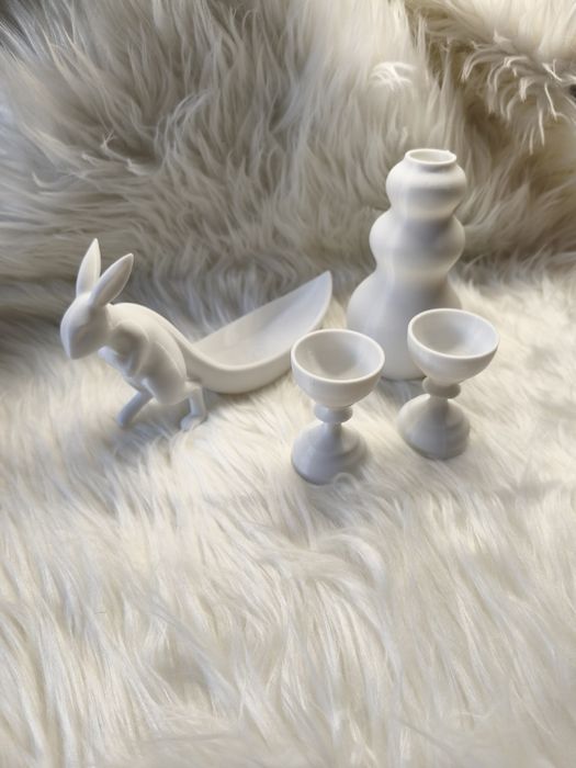 Komplet Wielkanocny patera pucharki na jajka wazon