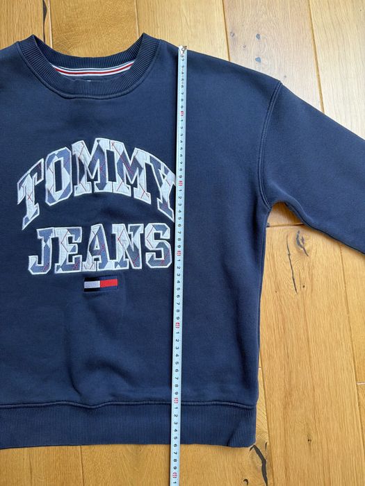 Bluza Tommy Jeans XXS Crewneck Granatowa Vintage Haft Boxy