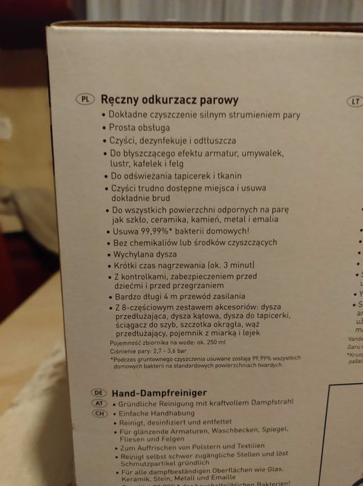Odkurzacz ręczny parowy