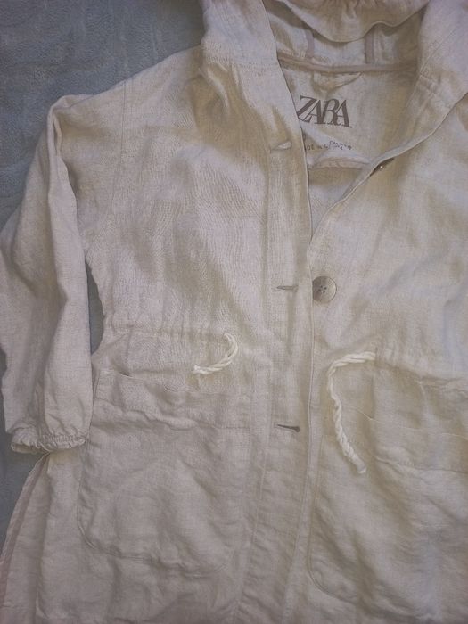 Льняне пальто з капюшоном Zara 122