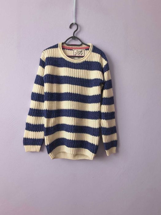 Sweter uniseks, akryl, w paski