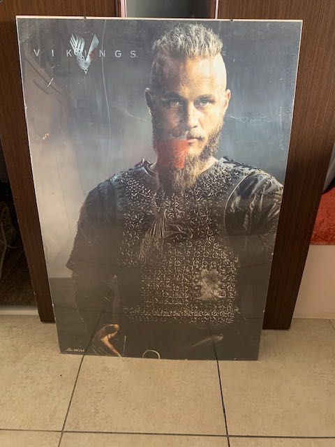 Plakat Vikingowie RAGNAR Lothbrok 90x60 cm antyrama pleksi DUŻY
