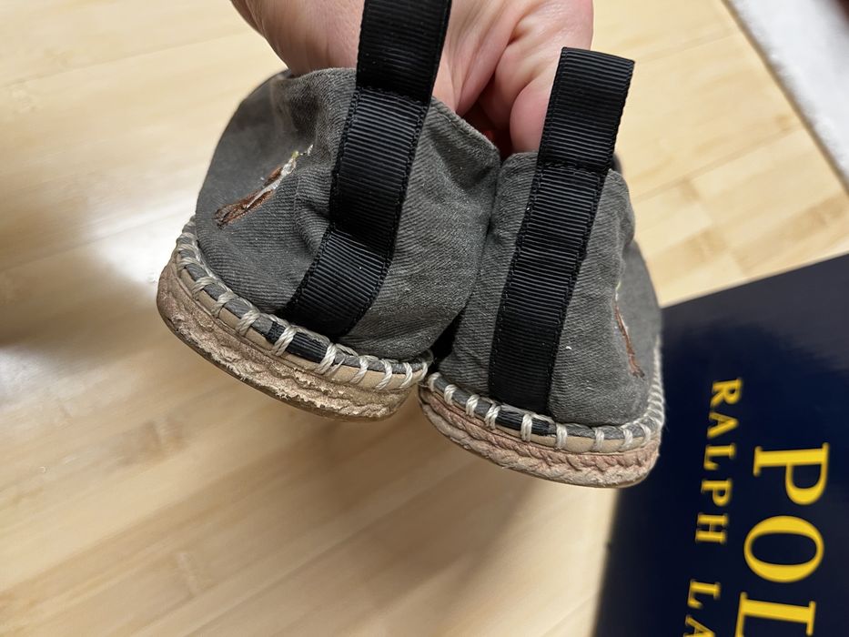 Polo ralph lauren espadryle szare modne logo 41 27 cm