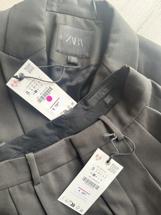 Костюм ZARA оригінал | Khaki | Піджак S, спідниця S–XS