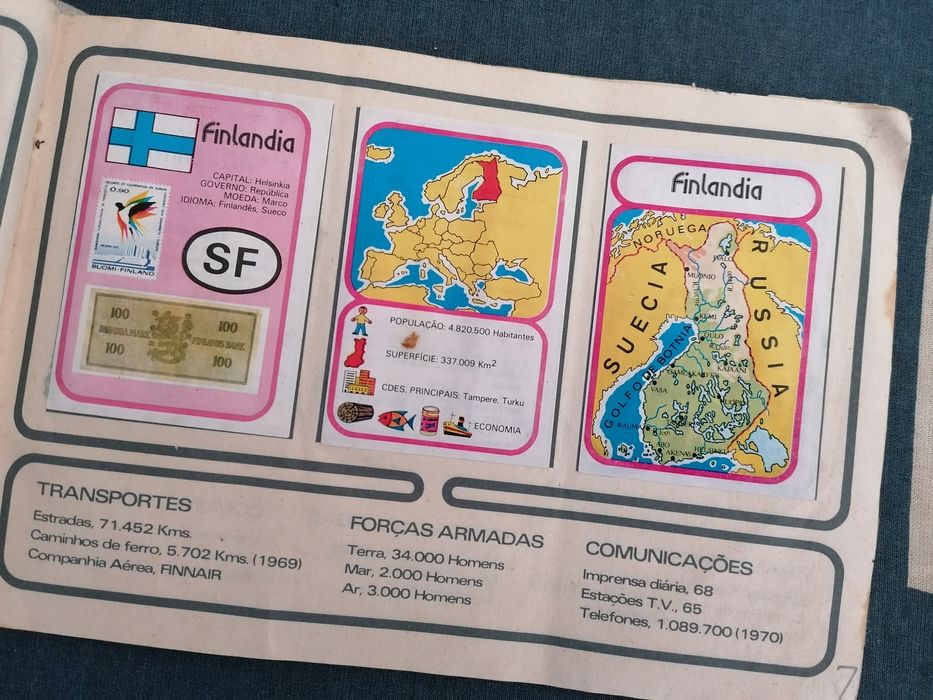 Caderneta Países Europa - com 50 anos