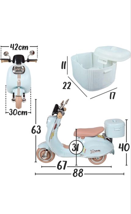 Moto eletrica vespa infantil
