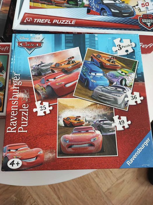 Puzzle 4+ auta trefl - 4 pudełka - 8 wzorów