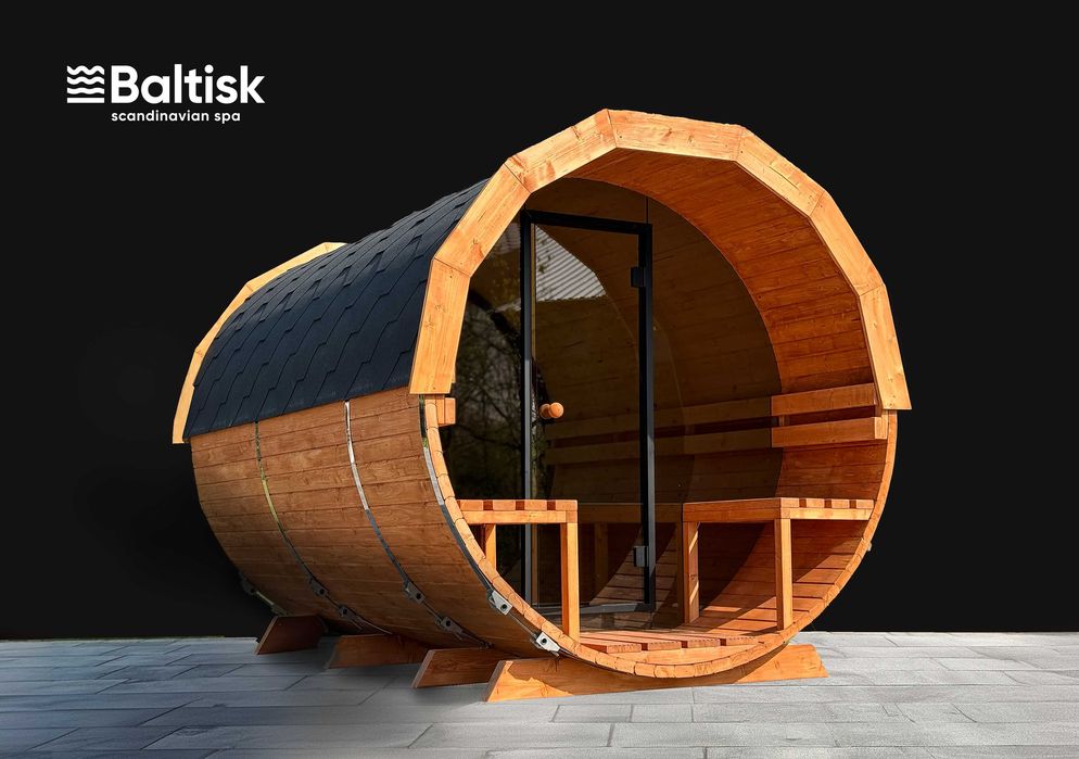 Sauna ogrodowa, Beczka Ruska, Bania 300cm - możliwość konfiguracji