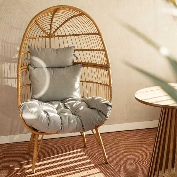 Homla Fotel LAKAI naturalny pleciony 83x65x145cm