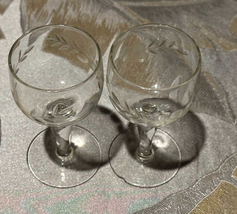 Kieliszki zdobione do wódki PRL