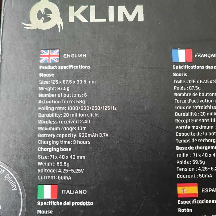 Myszka bezprzewodowa Klim BLAZE PRO dla graczy
