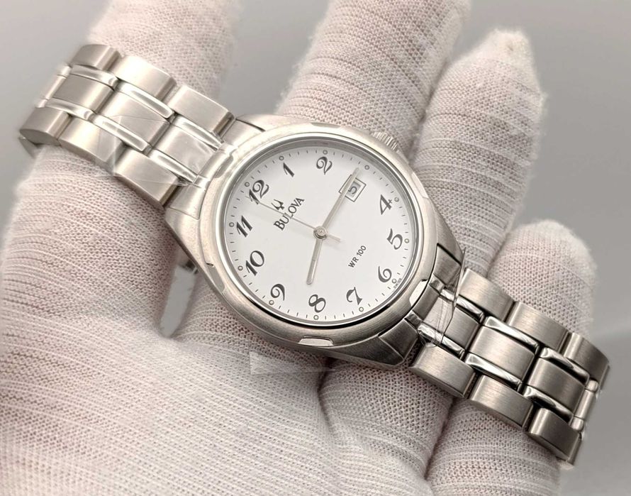 Piękny zegarek męski Bulova vintage, szafir, nowy, lata 90-000