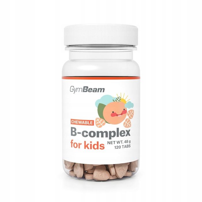 b-kompleks witamin do ssania dla dzieci + witamina c gymbeam 120 tab morela
