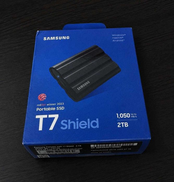 SSD-Диск Samsung T7 Shield 2 TB Black (MU-PE2T0S)