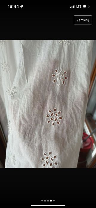 Koszula nocna wiązana Zara z haftem do karmienia do szpitala porodowa