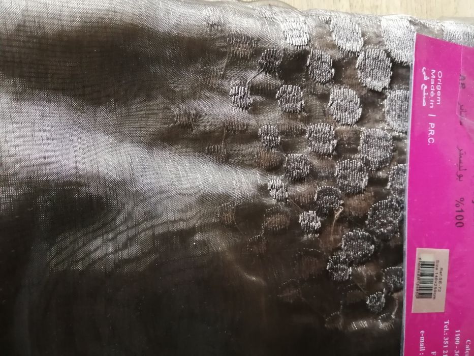 Cortinado organza castanho Novos