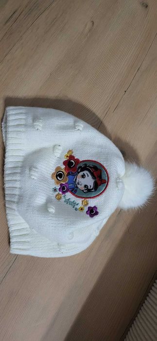 Czapeczka Dziewczęca Disney, dzianinowa, z Królewną Śnieżką