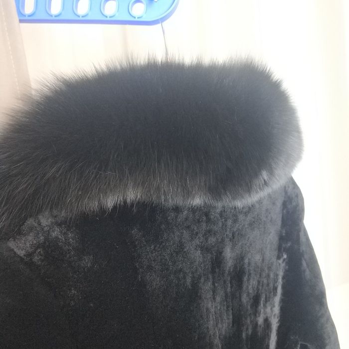 Шуба мутон, песец, кожа, 46 р., пересылка