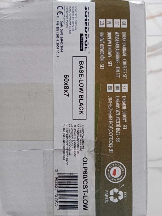 Odpływ liniowy Schedpol Base-Low Black 60 cm