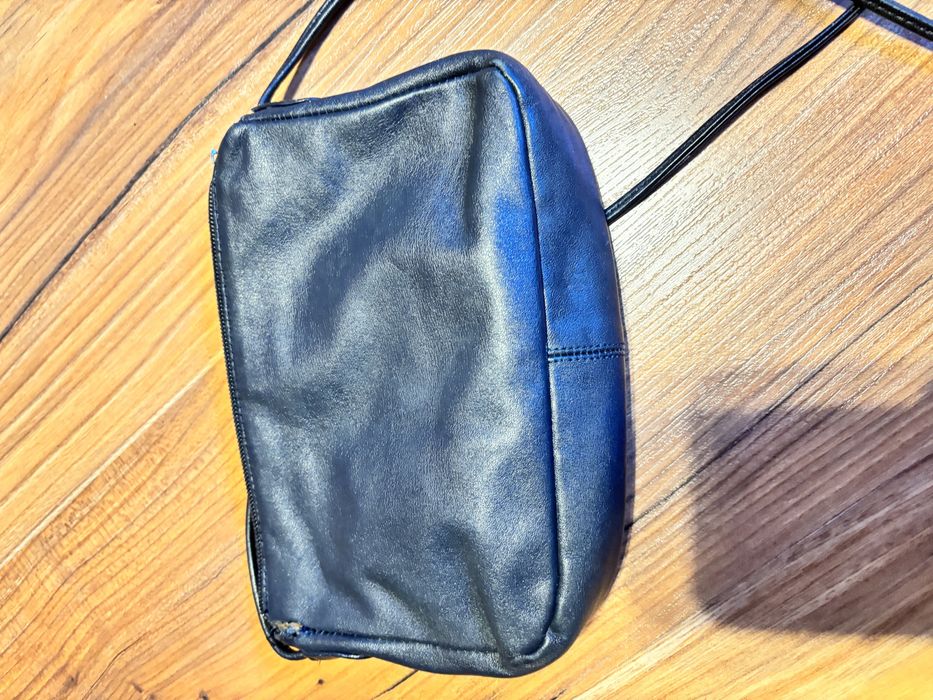 Mała czarna torebka,skóra naturalna