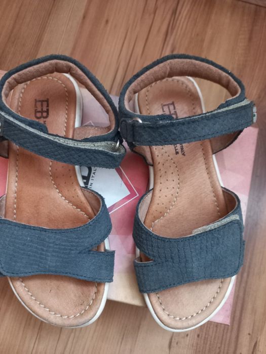 Sandały skórzane EB SHOES granatowe 29