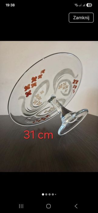 Patera szklana duża vintage