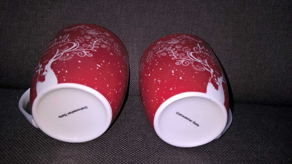 dwa duże kubki świąteczne Merry Christmas (nowe)