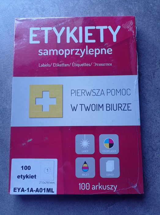 Etykiety samoprzylepne A4 Pierwsza pomoc w twoim biurze Lublin