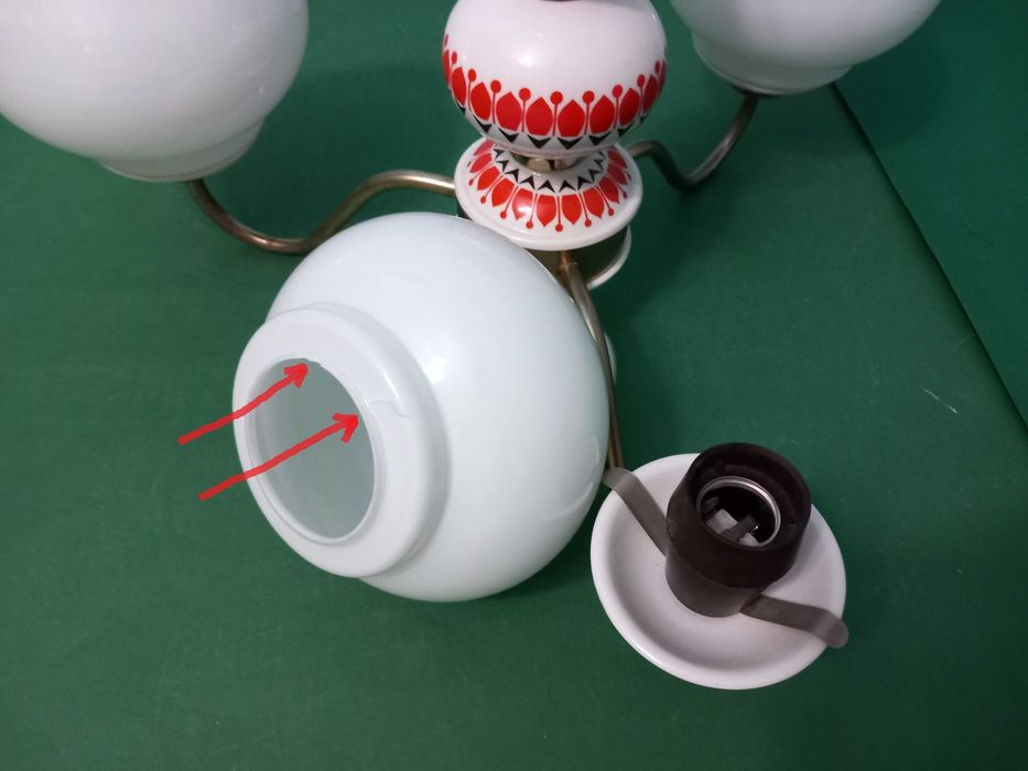 Żyrandol porcelanowy Lampa sufitowa wisząca sprawna RETRO z PRL