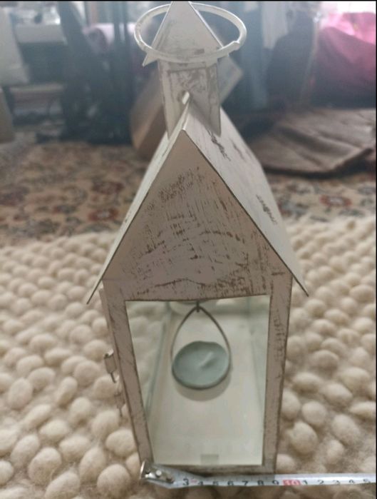 Новорічний декор підсвічник хатинка