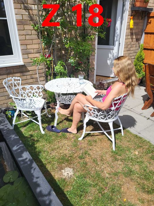 Wyjątkowy zestaw aluminiowych mebli ogrodowych. Styl francuski dworek