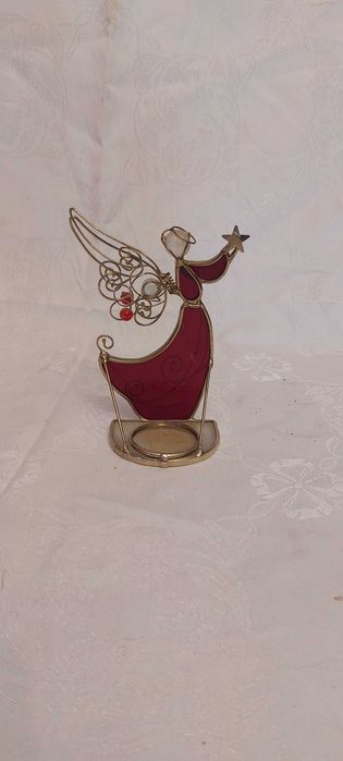 Anjo decorativo base vela