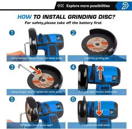 Аккумуляторная безщеточная мини болгарка Prostormer PSBG 12V (Germany)