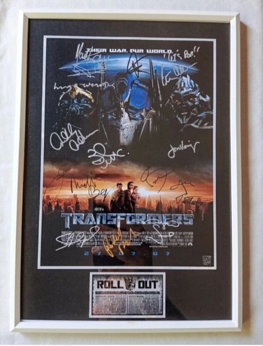 Moldura Filme Transformers com Autógrafos (A4)