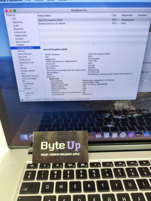 MacBook Pro 15” A1398 Retina i7 8GB/256GB | NOWA BATERIA