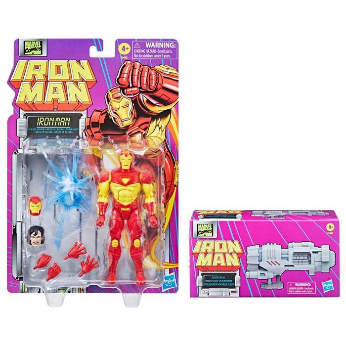 Hasbro Pulse 2022 Marvel Legends Series Deluxe Retro Iron Man + Plasma Cannon PORTES GRÁTIS