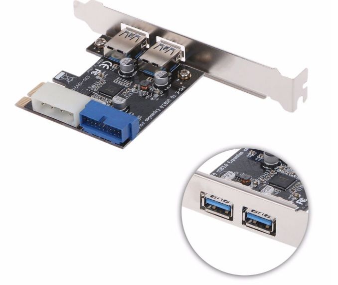 Контроллер PCI Express USB 3.0 (2 порта + выход на переднюю панель)